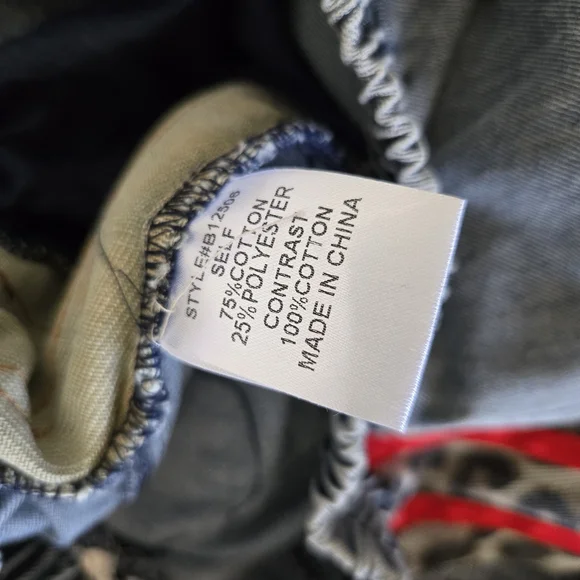 Jodifl Wide Leg Red Leopard Striped Track Elastic Waist Jeans, M - Picture 9 of 10